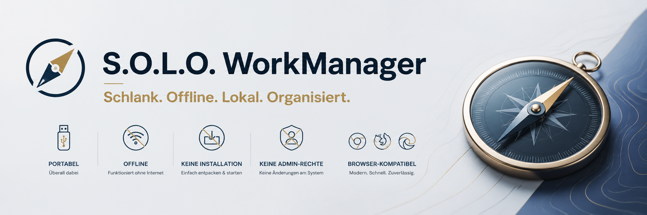 S.O.L.O. WorkManager Banner: Aufgaben lokal organisieren mit schlankem Offline-Workflow
