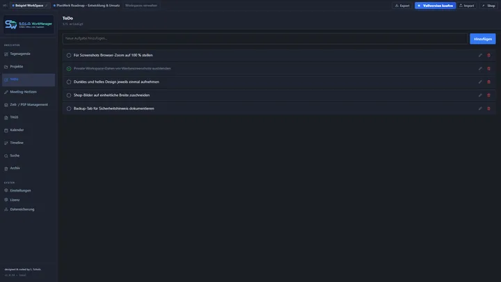 Screenshot: To-do-Liste